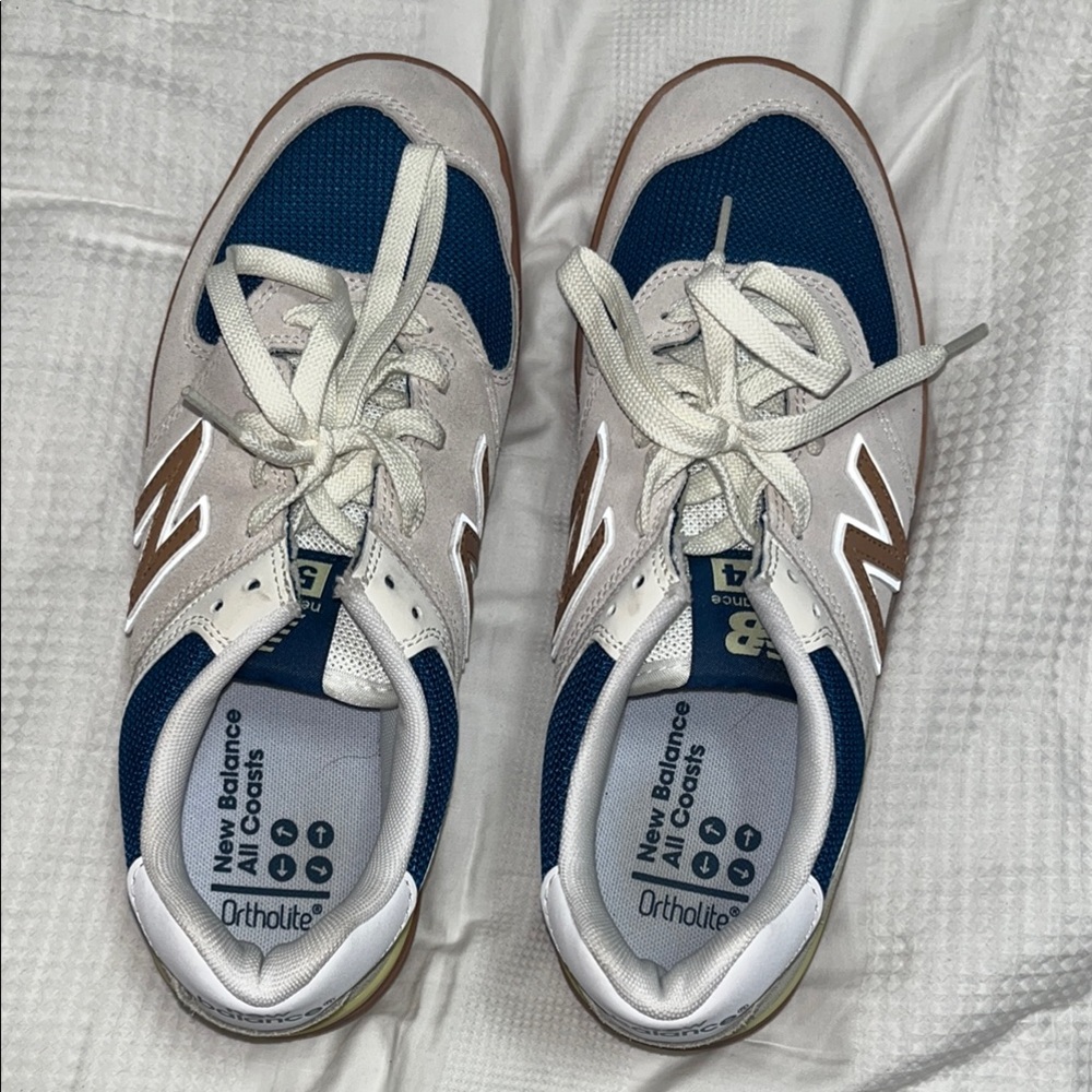 New Balance Blue and White Sneakers Casual Athletic Style